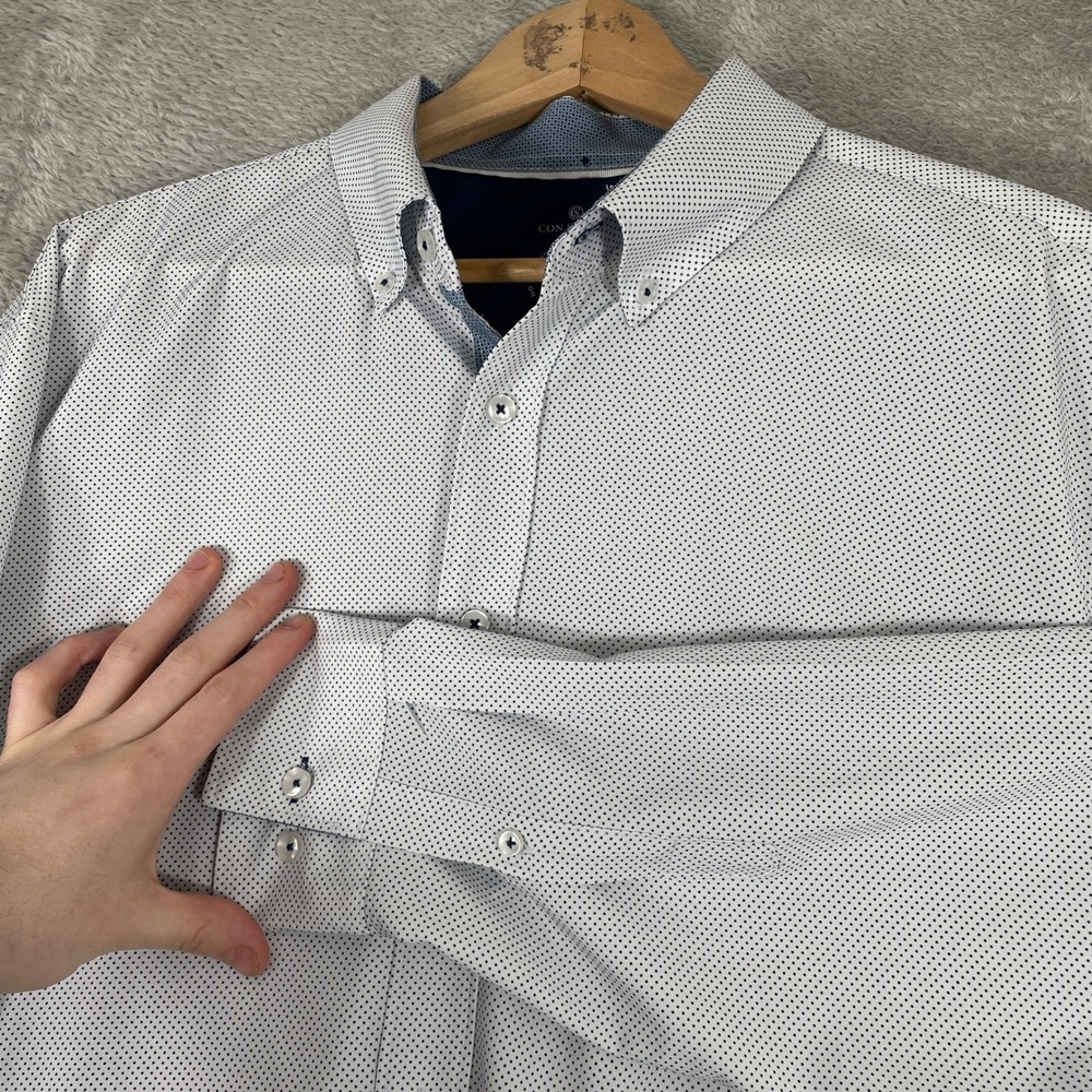 CON.STRUCT Dress Shirt Mens XL White Slim Fit Performance Stretch